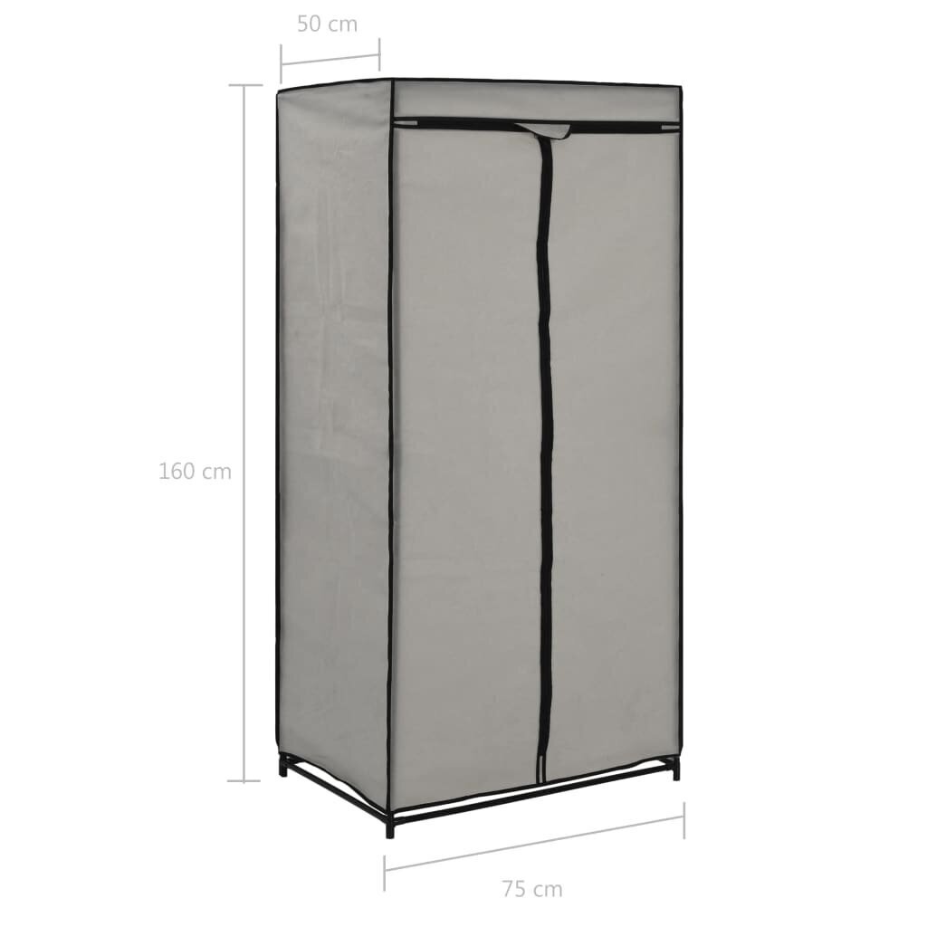 vidaXL riidekapid 2 tk, hall, 75 x 50 x 160 cm цена и информация | Kapid | kaup24.ee