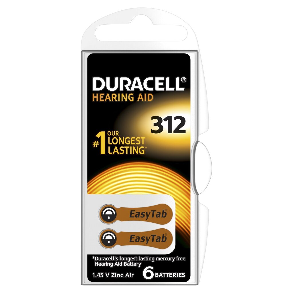 Patareid kuuldeaparaadile Duracell 312, 6 tk цена и информация | Patareid | kaup24.ee