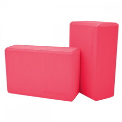 Блоки для йоги (2 шт.) 23х15х7.6 см SportVida Eco EVA Foam (100 г шт.), розовые цена и информация | Товары для йоги | kaup24.ee