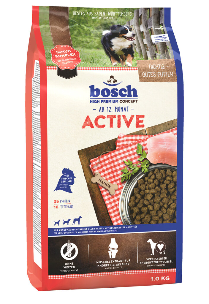 Kuivtoit koertele Bosch Active (High Premium) 1kg цена и информация | Kuivtoit koertele | kaup24.ee