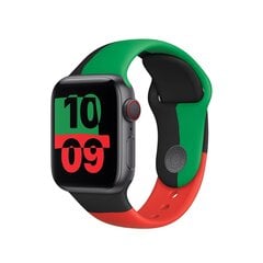 Apple Watch Band Black Unity Sport Band Green Red цена и информация | Аксессуары для смарт-часов и браслетов | kaup24.ee