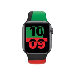 Apple Watch Band Black Unity Sport Band Green Red цена и информация | Аксессуары для смарт-часов и браслетов | kaup24.ee