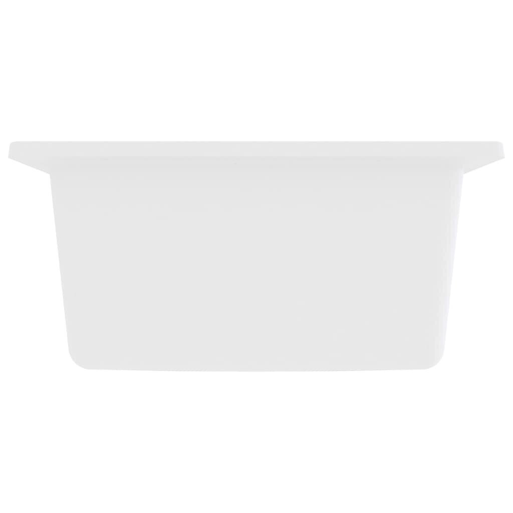 vidaXL köögivalamu ülevooluavaga, valge, graniit hind ja info | Köögivalamud | kaup24.ee