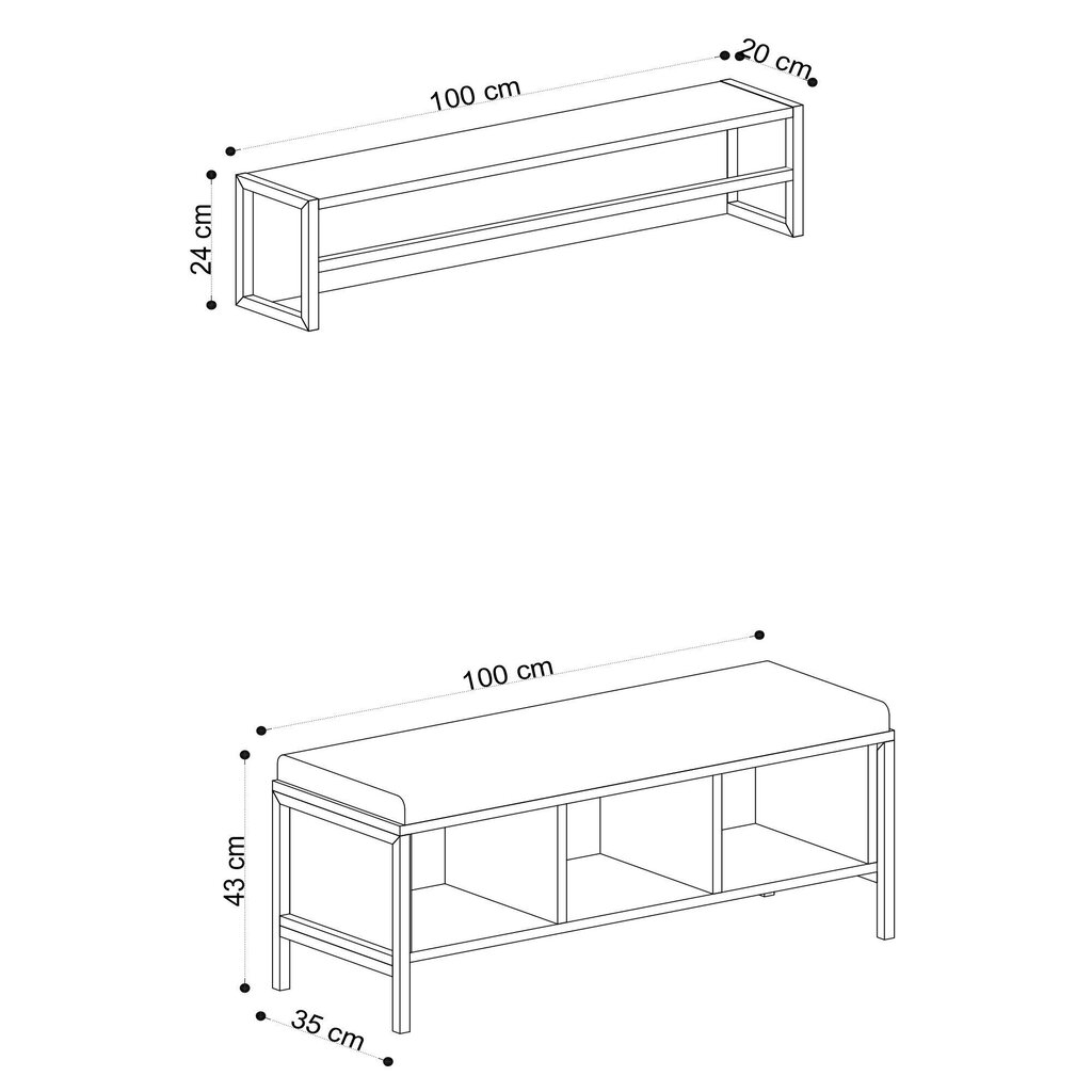 Esikukomplekt Kalune Design 793, pruun цена и информация | Esikukomplektid | kaup24.ee