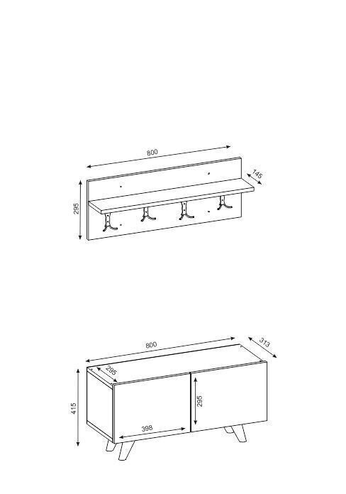 Esikukomplekt Kalune Design 756, valge/pruun hind ja info | Esikukomplektid | kaup24.ee