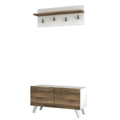 Комплект мебели для прихожей Kalune Design 756, белый/коричневый цена и информация | Комплекты в прихожую | kaup24.ee
