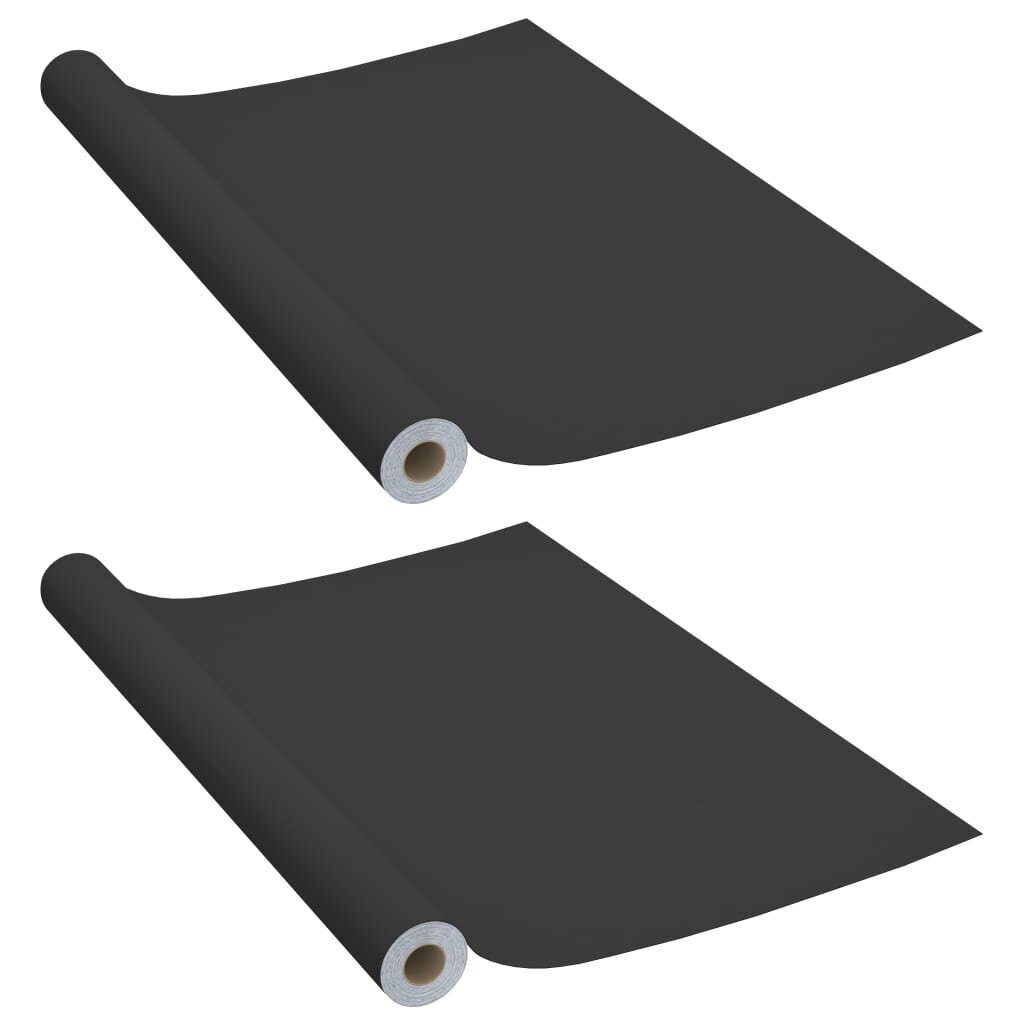 vidaXL iseliimuvad mööblikiled, 2 tk must, 500 x 90 cm, PVC hind ja info | Kleepkiled | kaup24.ee