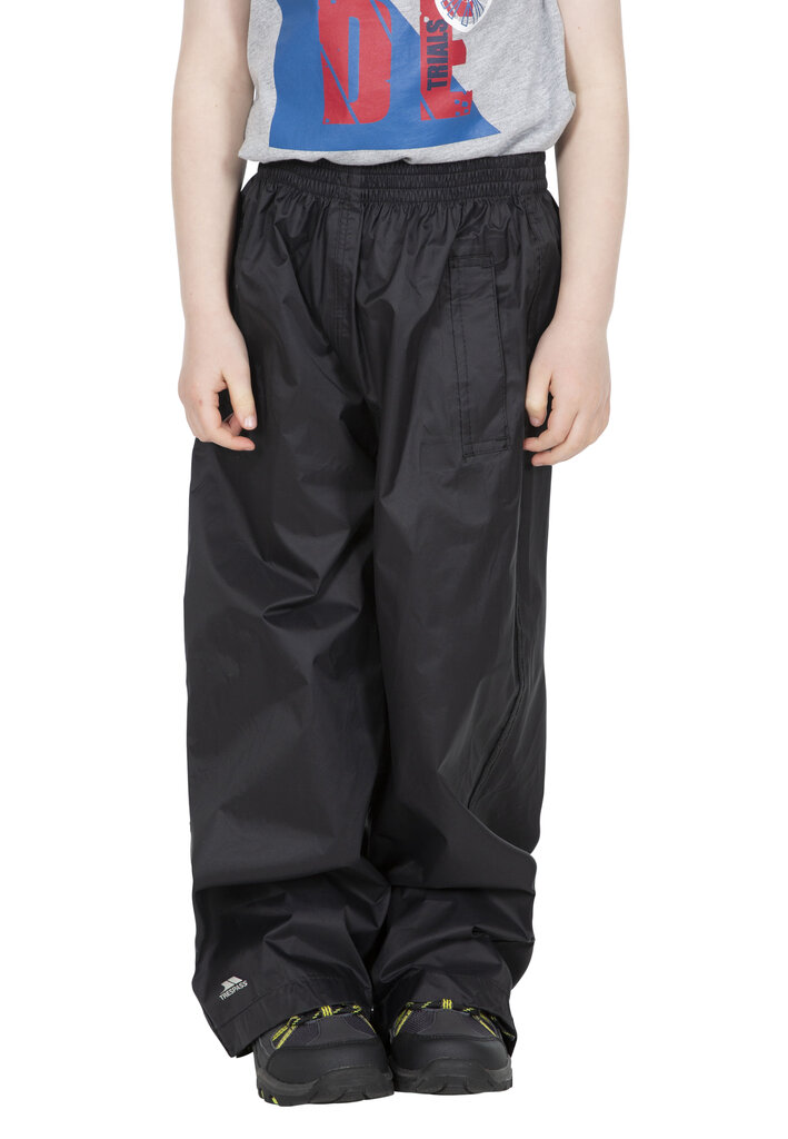 Trespass Qikpac Pants veekindlad püksid lastele, mustad AWY TRS цена и информация | Laste vihmariided | kaup24.ee