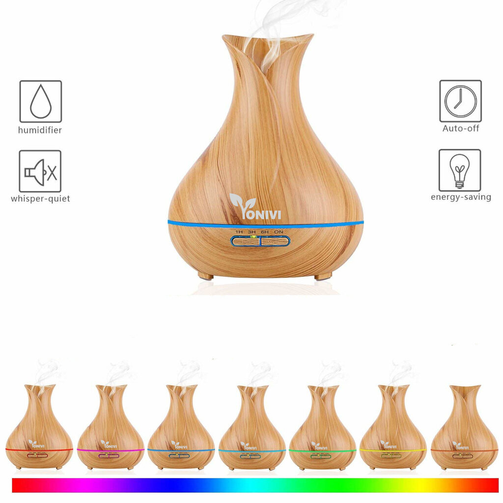 Ultraheli eeterliku õli parfüümi hajuti - niisutaja Vonivi Tulip 400 ml hind ja info | Õhuniisutajad | kaup24.ee