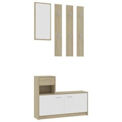 vidaXL esikumööbel valge, Sonoma tamm 100x25x76,5 cm, puitlaastplaat hind ja info | Sektsioonid | kaup24.ee