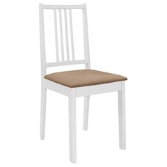 vidaXL söögitoolid istmepatjadega 6 tk valge, toekast puidust hind ja info | Söögilaua toolid, köögitoolid | kaup24.ee