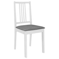 vidaXL söögitoolid istmepatjadega 6 tk valge, toekast puidust hind ja info | Söögilaua toolid, köögitoolid | kaup24.ee