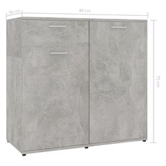 vidaXL puhvetkapp betoonhall 80 x 36 x 75 cm, puitlaastplaat цена и информация | Шкафчики в гостиную | kaup24.ee