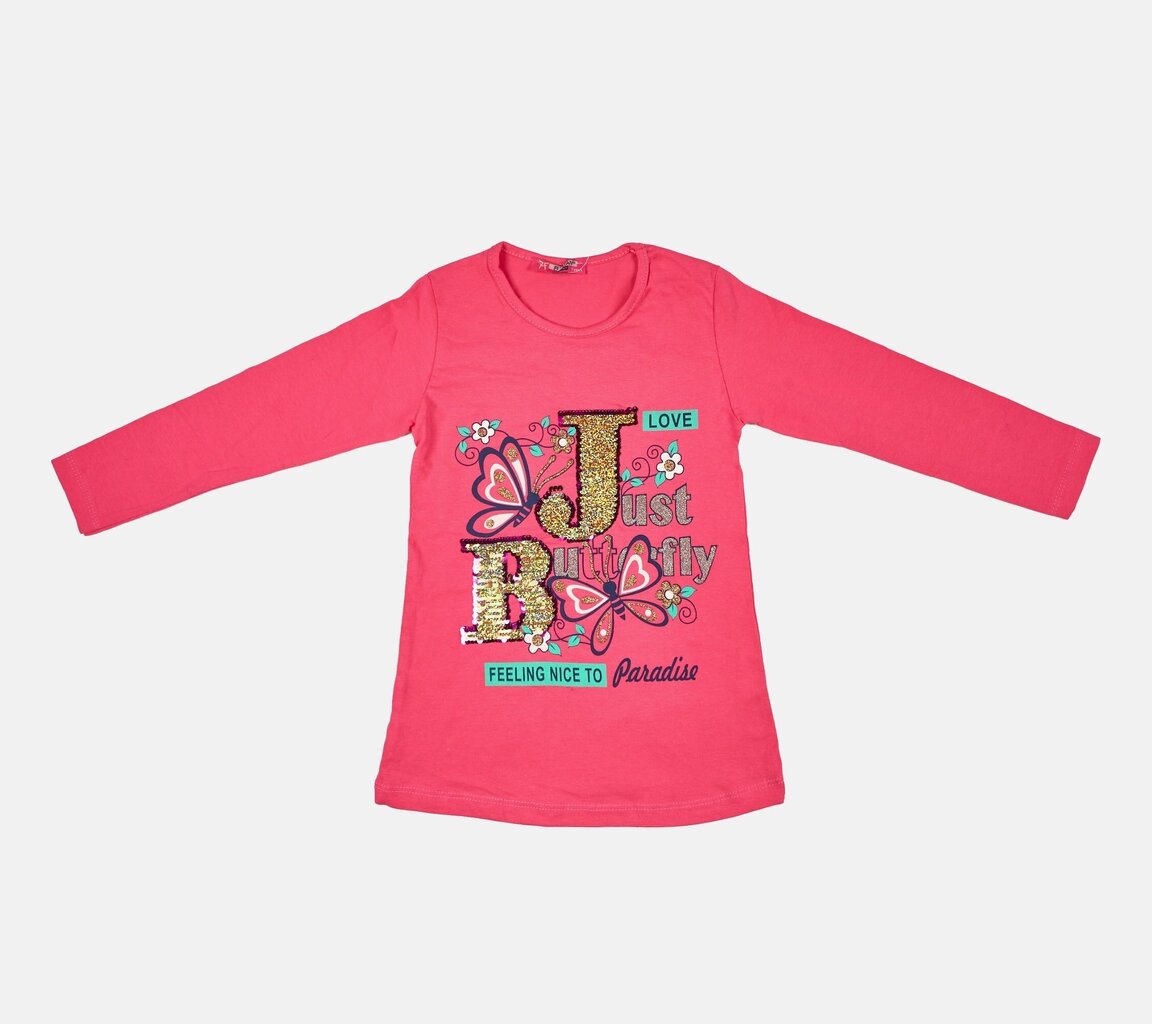 Tüdrukute pikkade varrukatega särk, roosa hind ja info | Tüdrukute särgid | kaup24.ee