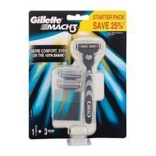 Бритва + 3 сменные кассеты Gillette Mach 3 цена и информация | Косметика и средства для бритья | kaup24.ee
