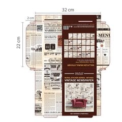 Наклейка на стену Винтажные газеты, 147x118.8 см цена и информация | Декоративные наклейки | kaup24.ee
