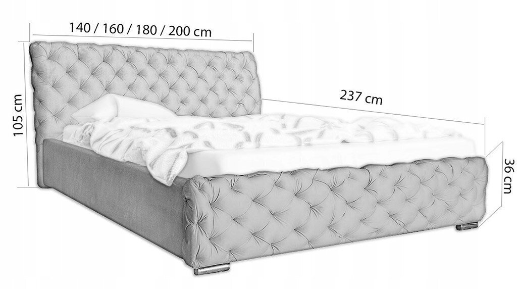 Voodi Lira 180x200 cm, roheline hind ja info | Voodid | kaup24.ee