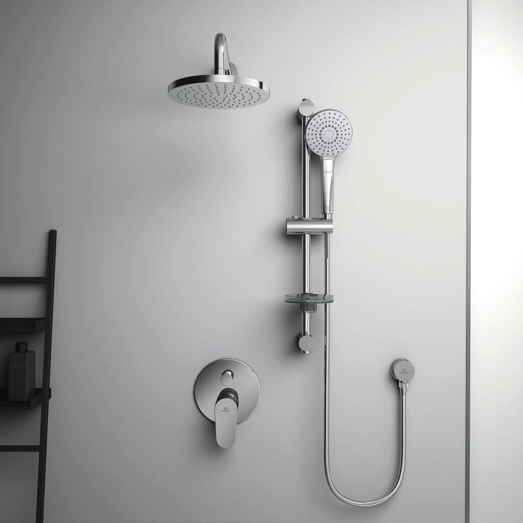 Dušikomplekt Ideal Standard IdealRain, Evo Round, 600 mm, 3 funktsiooniga dušipea, B2620AA hind ja info | Komplektid ja dušipaneelid | kaup24.ee