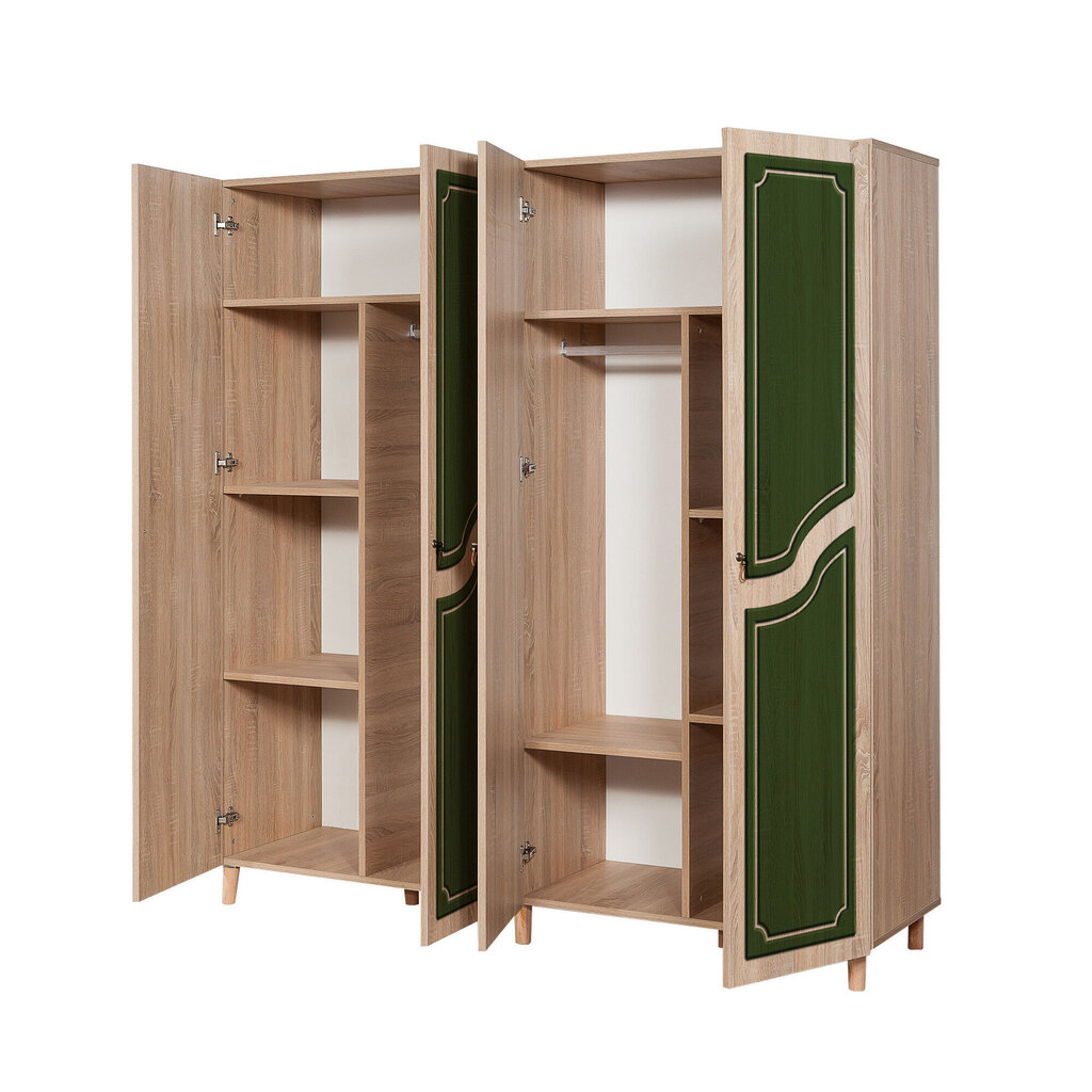 Riidekapp Kalune Design Wardrobe 863 (II), 180 cm, tamme värv/roheline цена и информация | Kapid | kaup24.ee