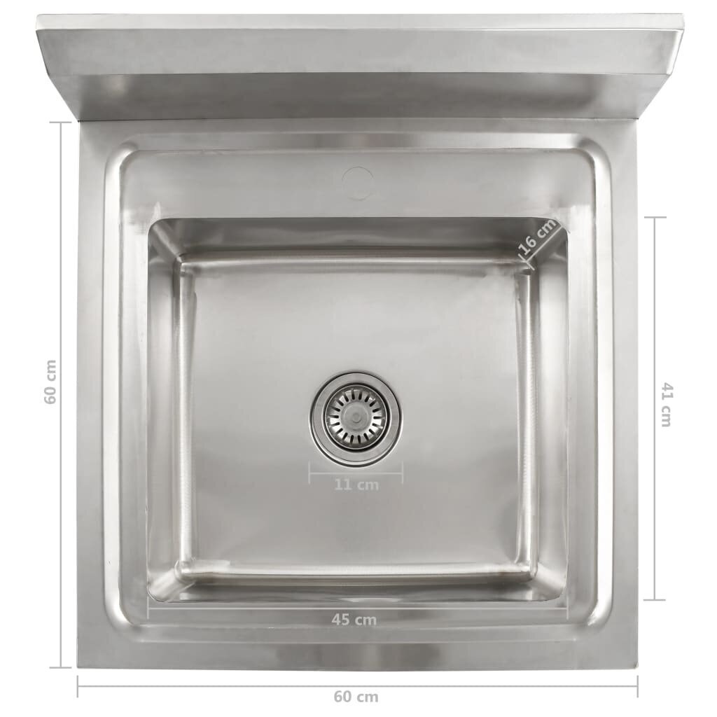 vidaXL köögivalamu ühe kraanikausiga, roostevaba teras цена и информация | Köögivalamud | kaup24.ee
