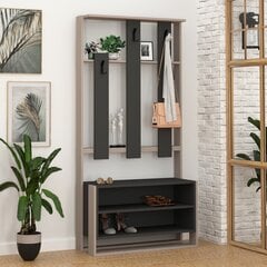 Комплект мебели для прихожей Kalune Design 855, 90 см, серый цена и информация | Комплекты в прихожую | kaup24.ee