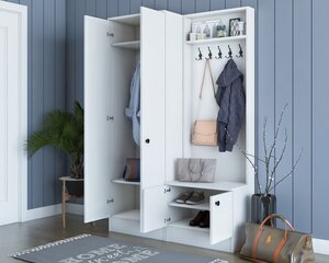 Комплект мебели для прихожей Kalune Design 893(I), 119,6 см, белый цена и информация | Комплекты в прихожую | kaup24.ee