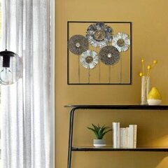 Metallist seinadekoratsioon Fleur 50x50 cm цена и информация | Репродукции, картины | kaup24.ee