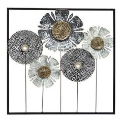 Metallist seinadekoratsioon Fleur 50x50 cm цена и информация | Картины, живопись | kaup24.ee