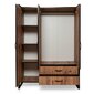 Riidekapp Kalune Design Wardrobe 570, 135 cm, helepruun/must цена и информация | Kapid | kaup24.ee