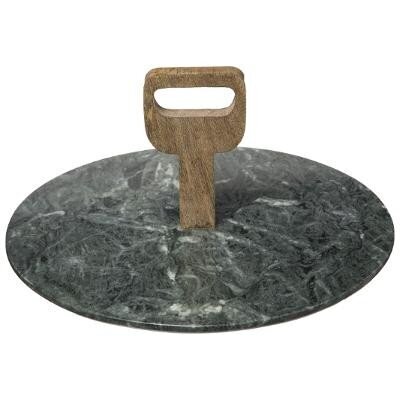 Roheline marmorist ümmargune serveerimisalus 30cm цена и информация | Lauanõud ja kööginõud | kaup24.ee