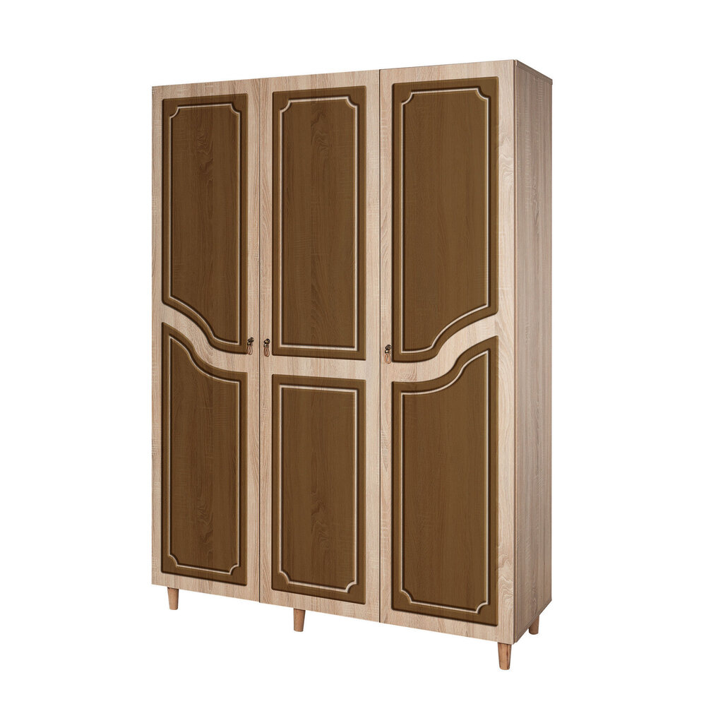 Riidekapp Kalune Design Wardrobe 863 (VI), 135 cm, tamm/tumepruun hind ja info | Kapid | kaup24.ee