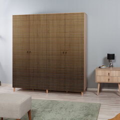 Riidekapp Kalune Design Wardrobe 869 (V), 180 cm, tamm/kollane цена и информация | Шкафы | kaup24.ee