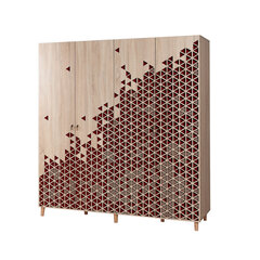Riidekapp Kalune Design Wardrobe 863 (II), 180 cm, tamm/punane hind ja info | Kalune Design Magamistoamööbel | kaup24.ee