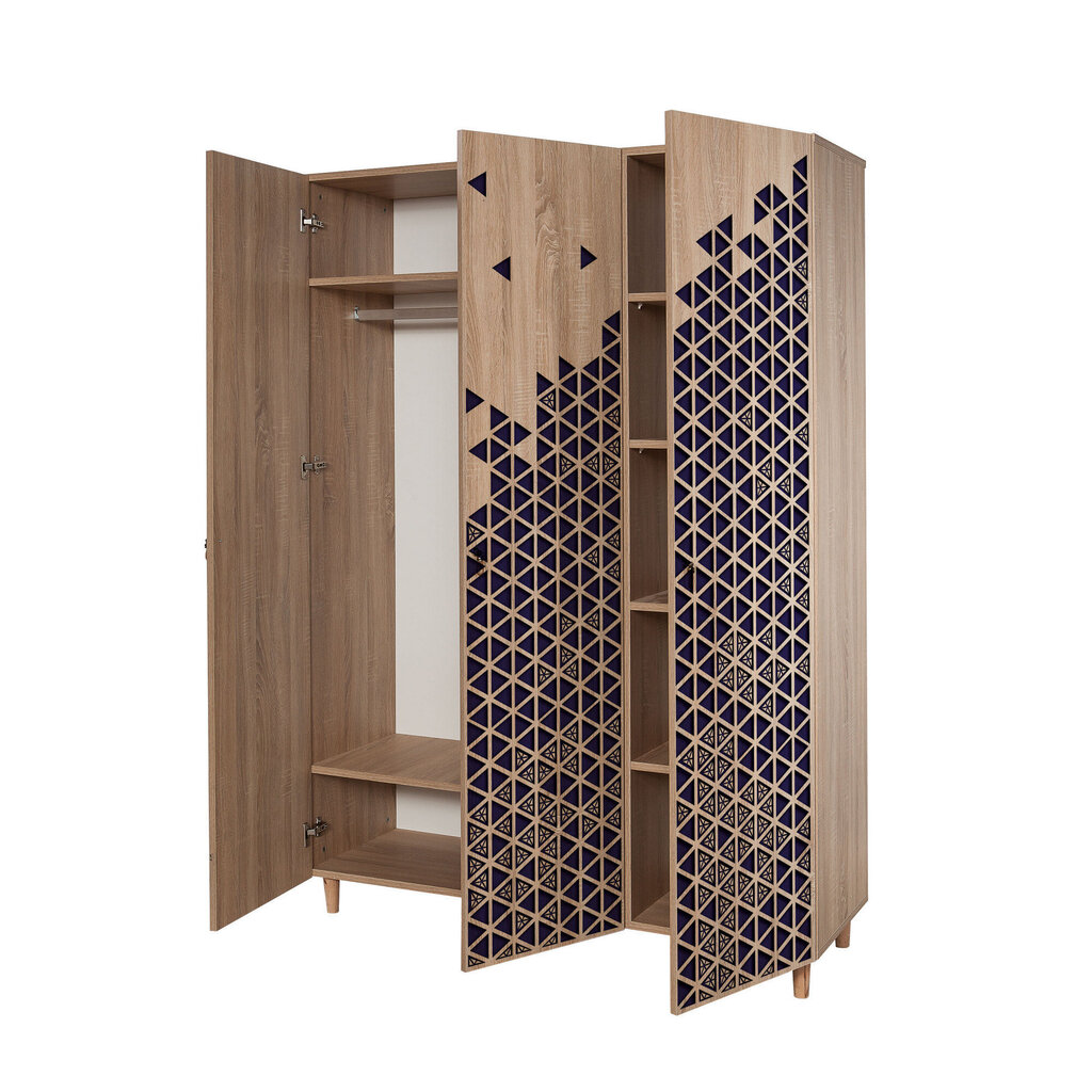 Riidekapp Kalune Design Wardrobe 863 (VI), 135 cm, tamm/sinine цена и информация | Kapid | kaup24.ee