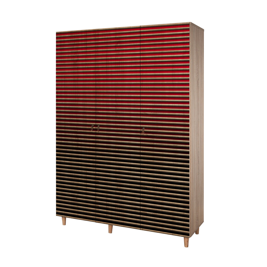Riidekapp Kalune Design Wardrobe 863 (VI), 135 cm, punane hind ja info | Kapid | kaup24.ee