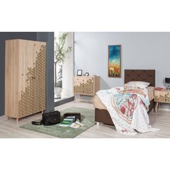 Riidekapp Kalune Design Wardrobe 863 (I), 90 cm, tamm/kollane цена и информация | Шкафы | kaup24.ee