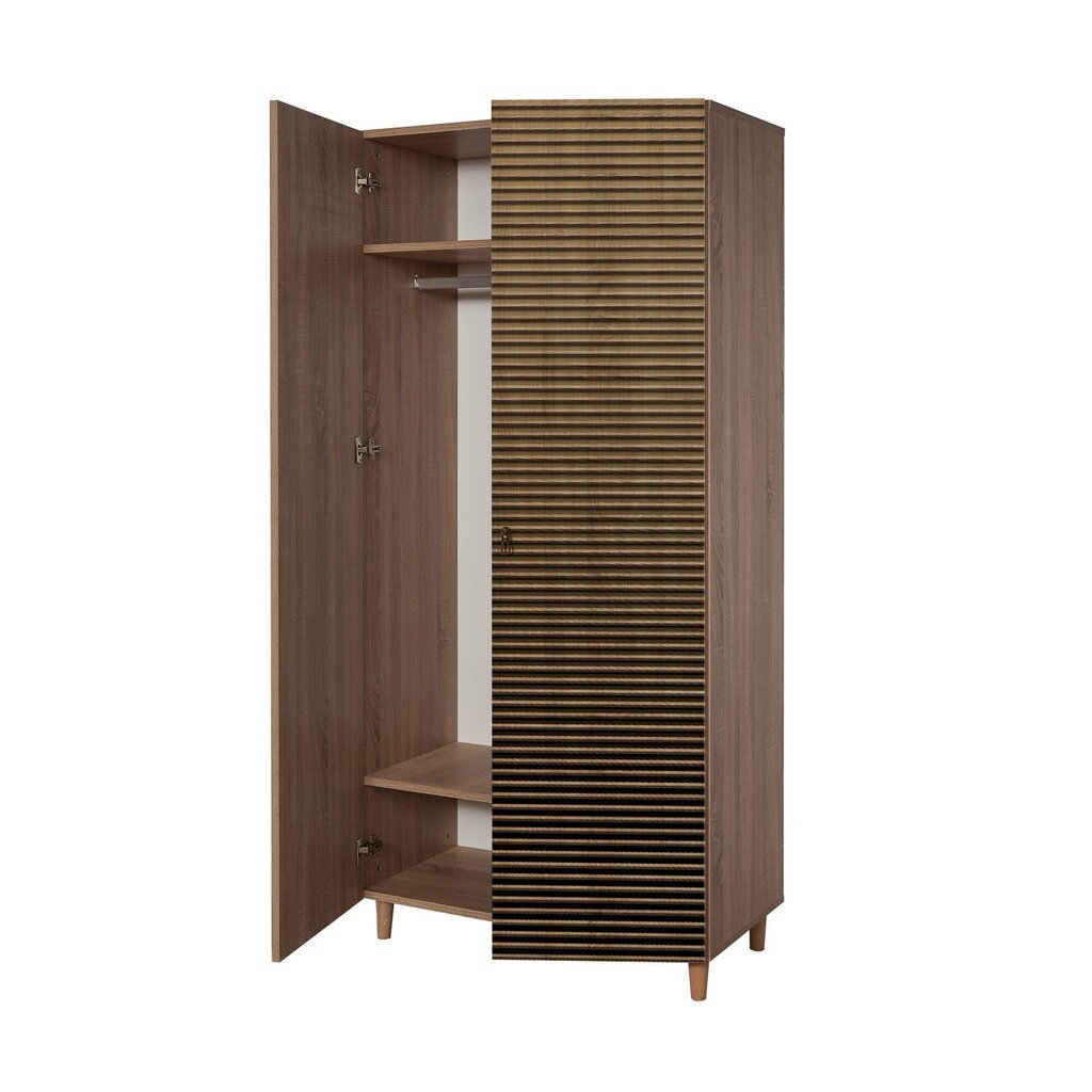 Riidekapp Kalune Design Wardrobe 869 (IV), 90 cm, tamm/kollane hind ja info | Kapid | kaup24.ee