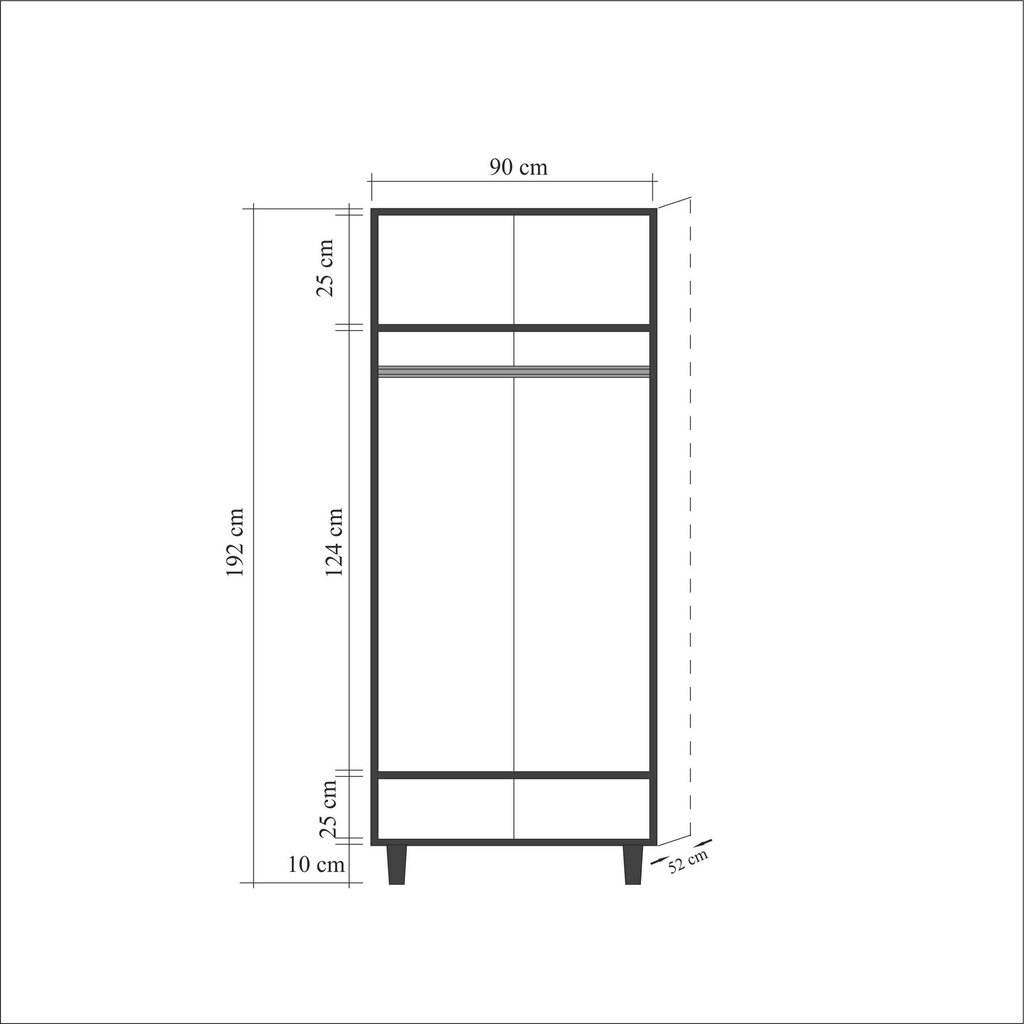 Riidekapp Kalune Design Wardrobe 869 (IV), 90 cm, punane hind ja info | Kapid | kaup24.ee