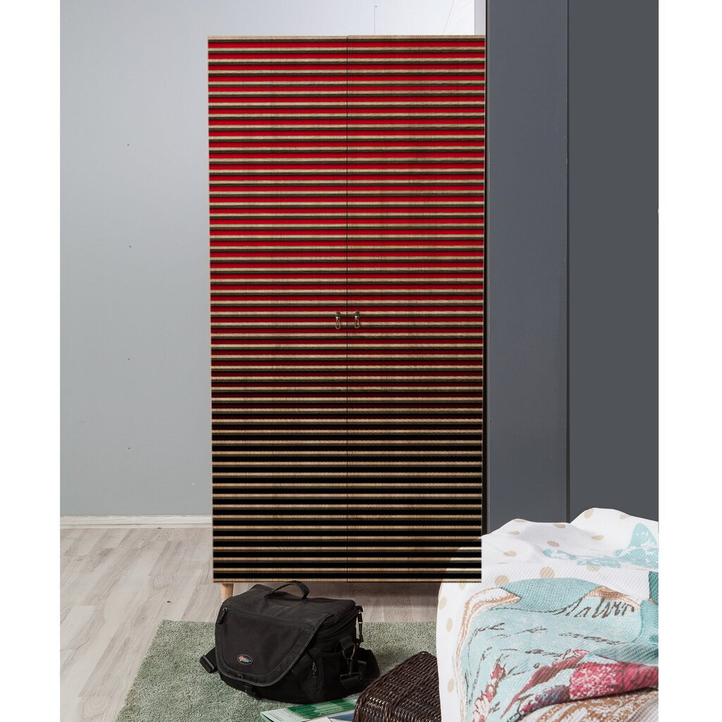 Riidekapp Kalune Design Wardrobe 869 (IV), 90 cm, punane hind ja info | Kapid | kaup24.ee