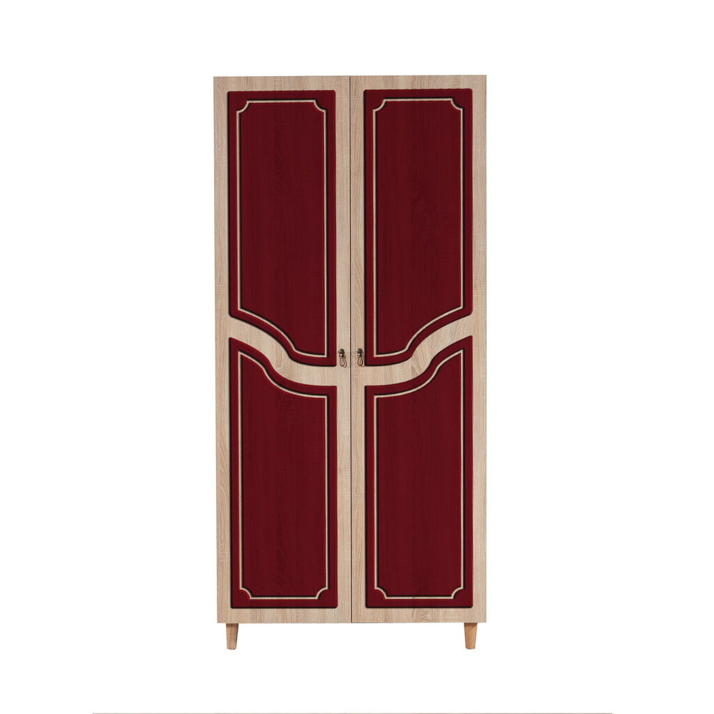 Riidekapp Kalune Design Wardrobe 869 (IV), 90 cm, tamm/punane цена и информация | Kapid | kaup24.ee