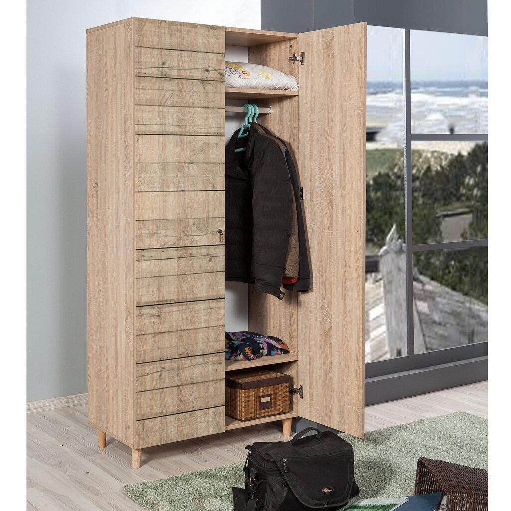 Riidekapp Kalune Design Wardrobe 863 (I), 90 cm, tamm hind ja info | Kapid | kaup24.ee