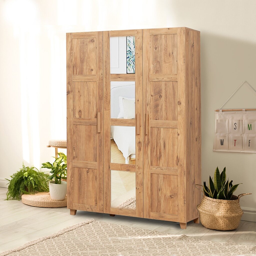 Peegliga riidekapp Kalune Design Wardrobe 869 (III), 120 cm, helepruun цена и информация | Kapid | kaup24.ee