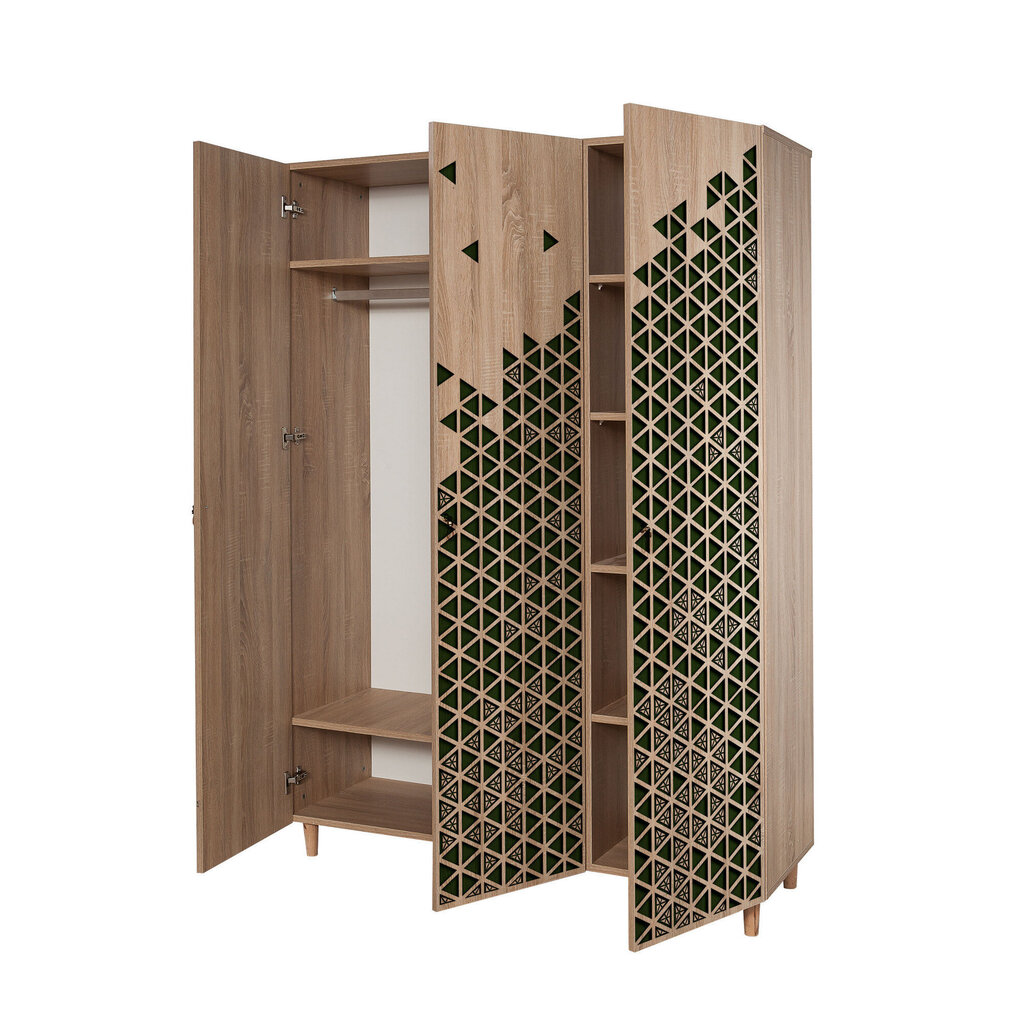 Riidekapp Kalune Design Wardrobe 863 (VI), 135 cm, roheline/tamm hind ja info | Kapid | kaup24.ee