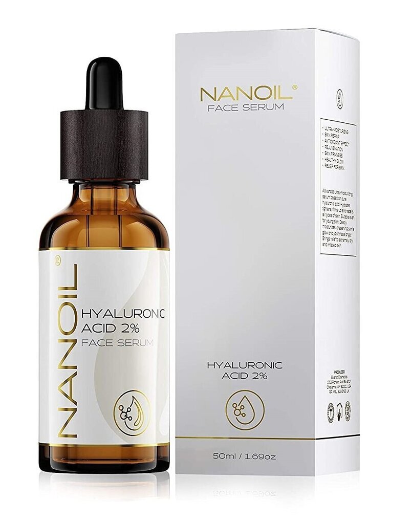 Näoseerum hüaluroonhappega Nanoil 2% 50 ml hind ja info | Näoõlid, seerumid | kaup24.ee