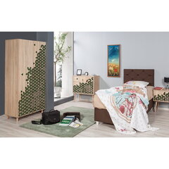 Шкаф Kalune Design Wardrobe 869 (IV), 90 см, дуб/зеленый цена и информация | Шкафы | kaup24.ee