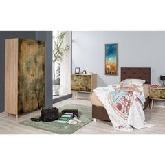 Шкаф Kalune Design Wardrobe 863 (I), 90 см, дуб/темно-зеленый цена и информация | Шкафы | kaup24.ee