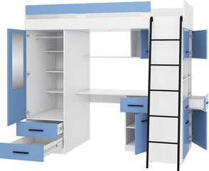 Narivoodi Meblocross Level P, 90x200 cm, sinine/valge hind ja info | Lastevoodid | kaup24.ee