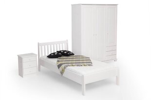 Männipuidust voodi Bella 8209, 90x200 cm, valge hind ja info | Voodid | kaup24.ee