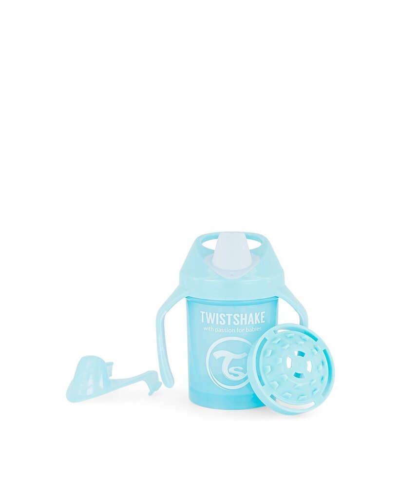 Pudel Twistshake Mini Cup, 230 ml, 4 kuud, sinine hind ja info | Lutipudelid ja aksessuaarid | kaup24.ee
