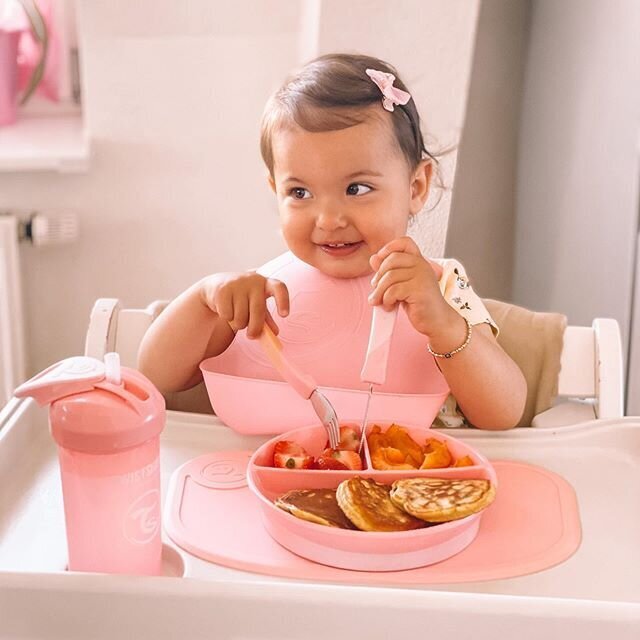 Taldrik Twistshake kolm osa, 6 + kuud, pastel pink hind ja info | Laste sööginõud | kaup24.ee